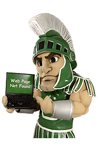 Sparty mascot web page not found